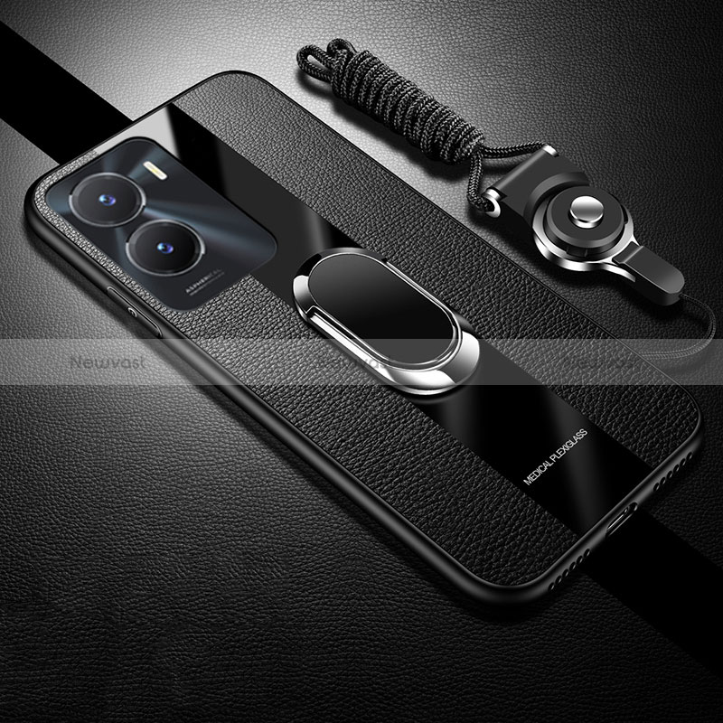 Ultra-thin Silicone Gel Soft Case Cover with Magnetic Finger Ring Stand Z01 for Vivo iQOO Z7 5G