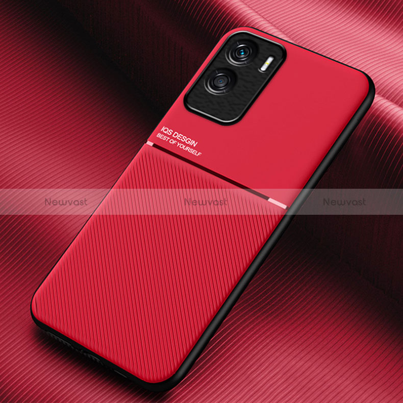 Ultra-thin Silicone Gel Soft Case Cover with Magnetic for Huawei Honor 90 Lite 5G Red