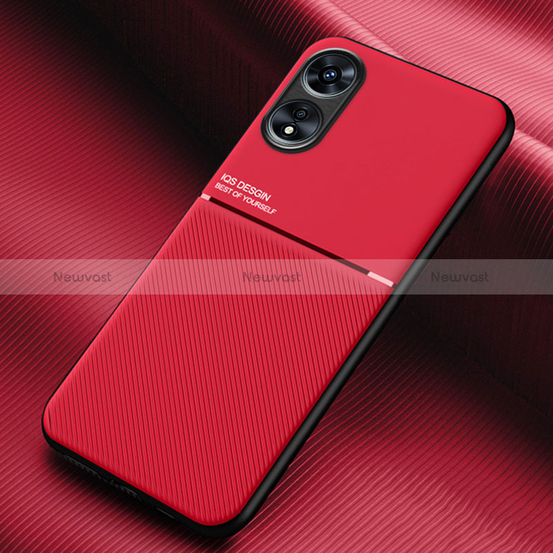 Ultra-thin Silicone Gel Soft Case Cover with Magnetic for Oppo A78 5G Red