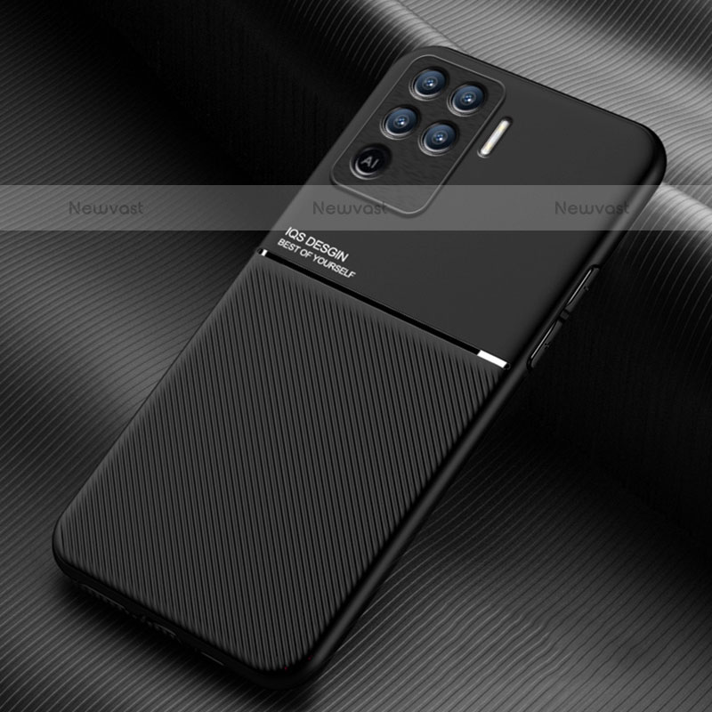 Ultra-thin Silicone Gel Soft Case Cover with Magnetic for Oppo A94 4G Black