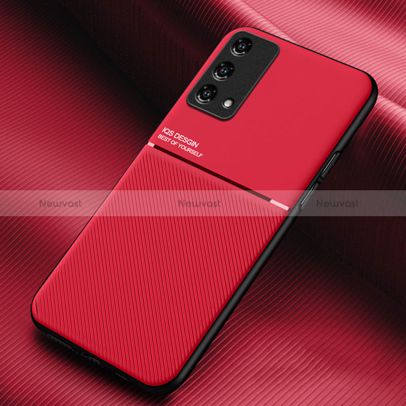 Ultra-thin Silicone Gel Soft Case Cover with Magnetic for Oppo A95 4G Red