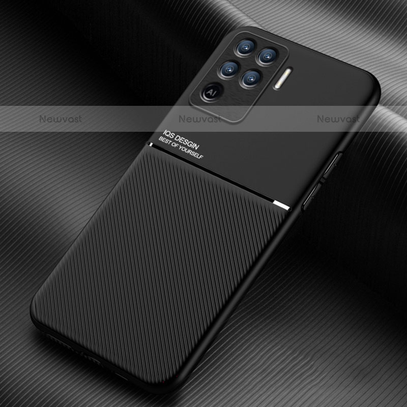 Ultra-thin Silicone Gel Soft Case Cover with Magnetic for Oppo F19 Pro Black
