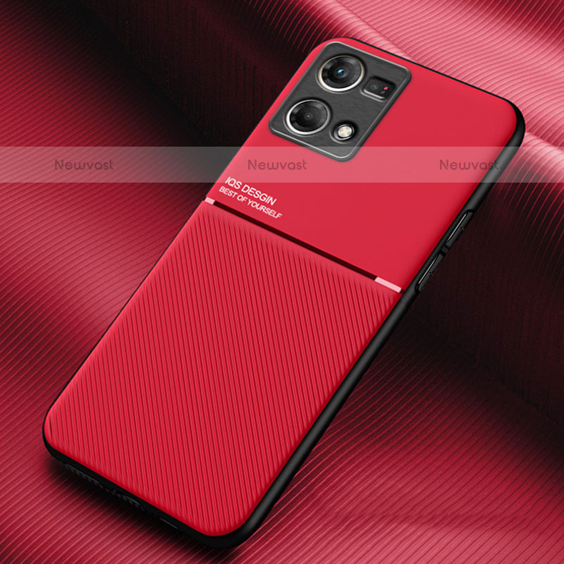Ultra-thin Silicone Gel Soft Case Cover with Magnetic for Oppo F21 Pro 4G Red