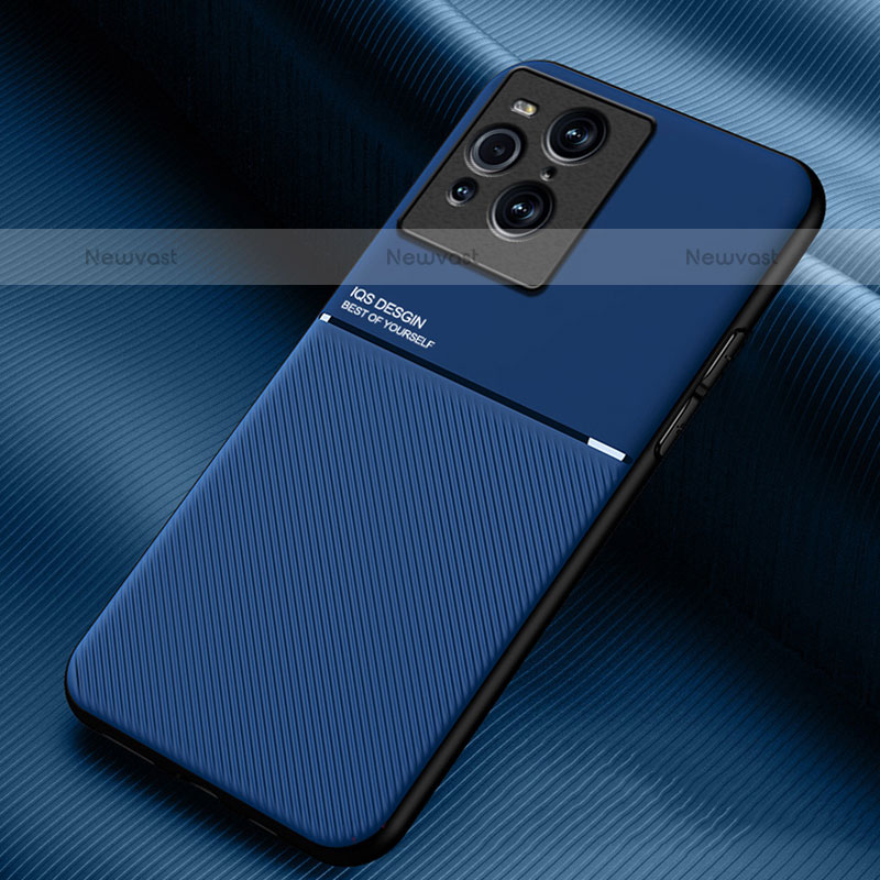 Ultra-thin Silicone Gel Soft Case Cover with Magnetic for Oppo Find X3 Pro 5G Blue