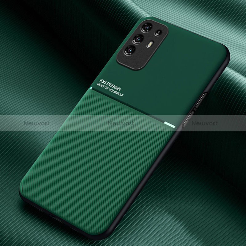 Ultra-thin Silicone Gel Soft Case Cover with Magnetic for Oppo Reno5 Z 5G Green