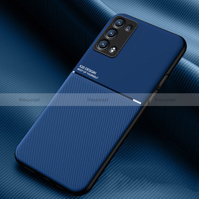 Ultra-thin Silicone Gel Soft Case Cover with Magnetic for Oppo Reno6 Pro 5G Blue