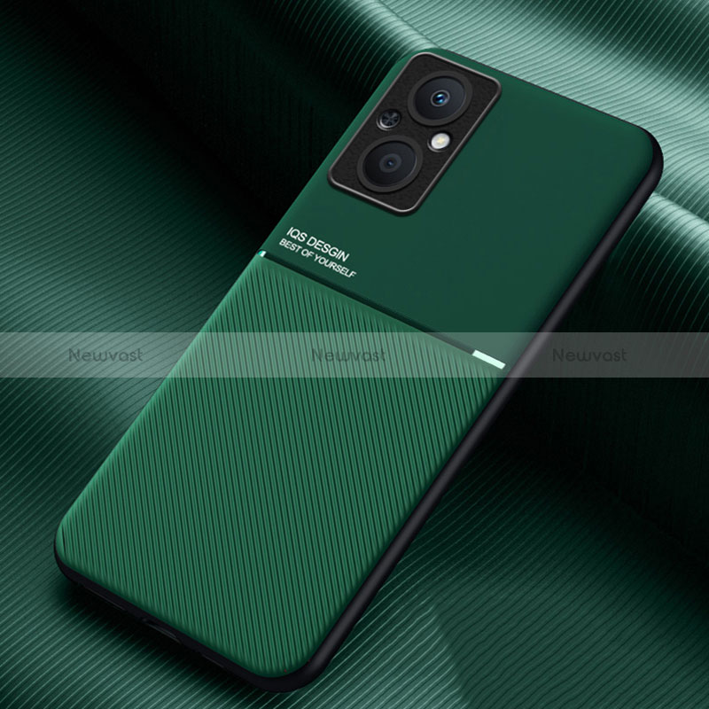 Ultra-thin Silicone Gel Soft Case Cover with Magnetic for Oppo Reno7 Z 5G Green