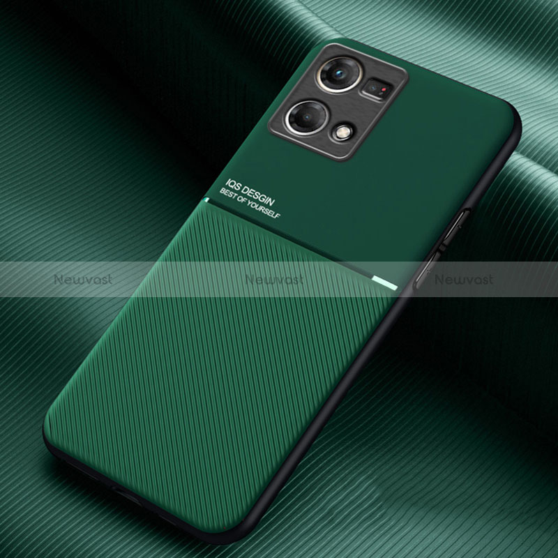 Ultra-thin Silicone Gel Soft Case Cover with Magnetic for Oppo Reno8 4G Green