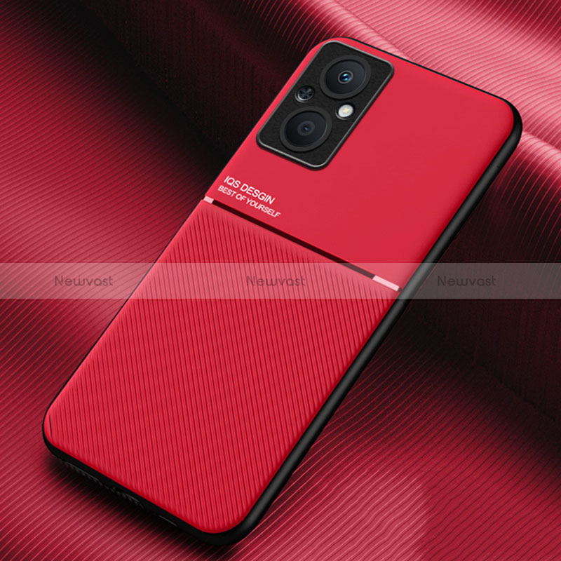 Ultra-thin Silicone Gel Soft Case Cover with Magnetic for Oppo Reno8 Lite 5G Red