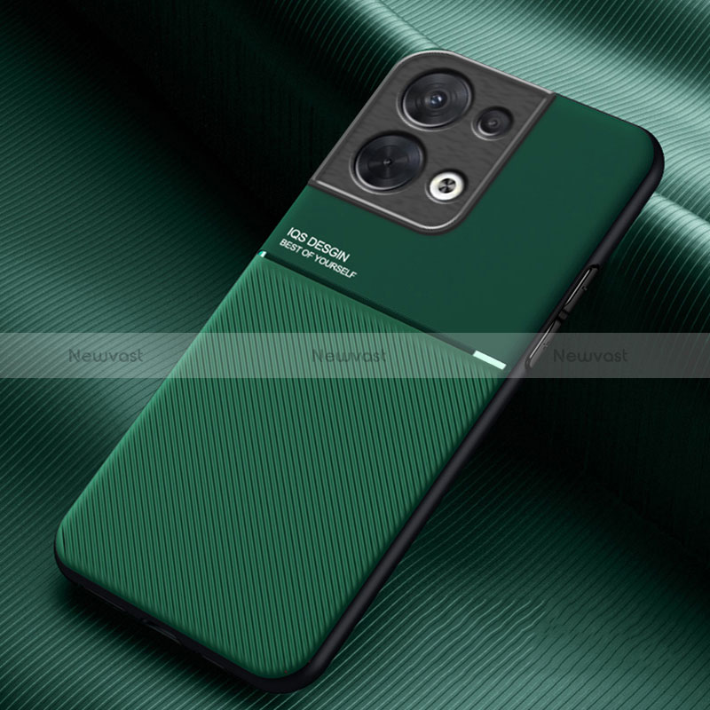 Ultra-thin Silicone Gel Soft Case Cover with Magnetic for Oppo Reno9 5G Green