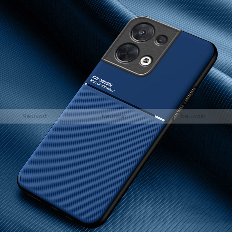 Ultra-thin Silicone Gel Soft Case Cover with Magnetic for Oppo Reno9 Pro 5G Blue