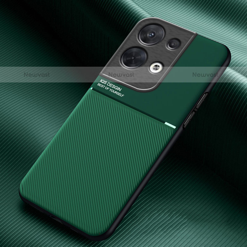 Ultra-thin Silicone Gel Soft Case Cover with Magnetic for Oppo Reno9 Pro+ Plus 5G Green