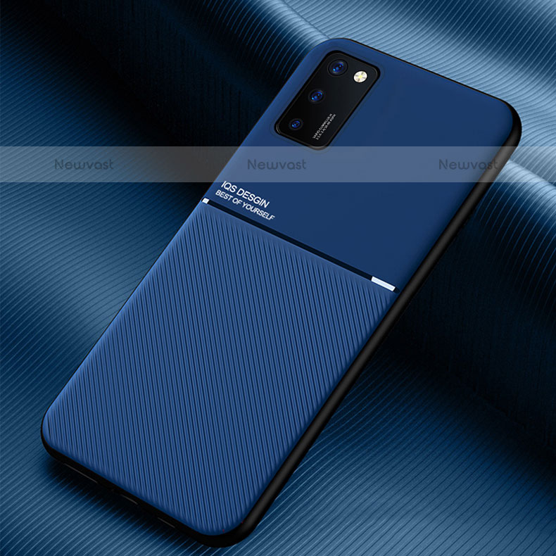 Ultra-thin Silicone Gel Soft Case Cover with Magnetic for Samsung Galaxy A02s Blue