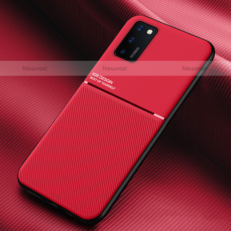 Ultra-thin Silicone Gel Soft Case Cover with Magnetic for Samsung Galaxy A02s Red