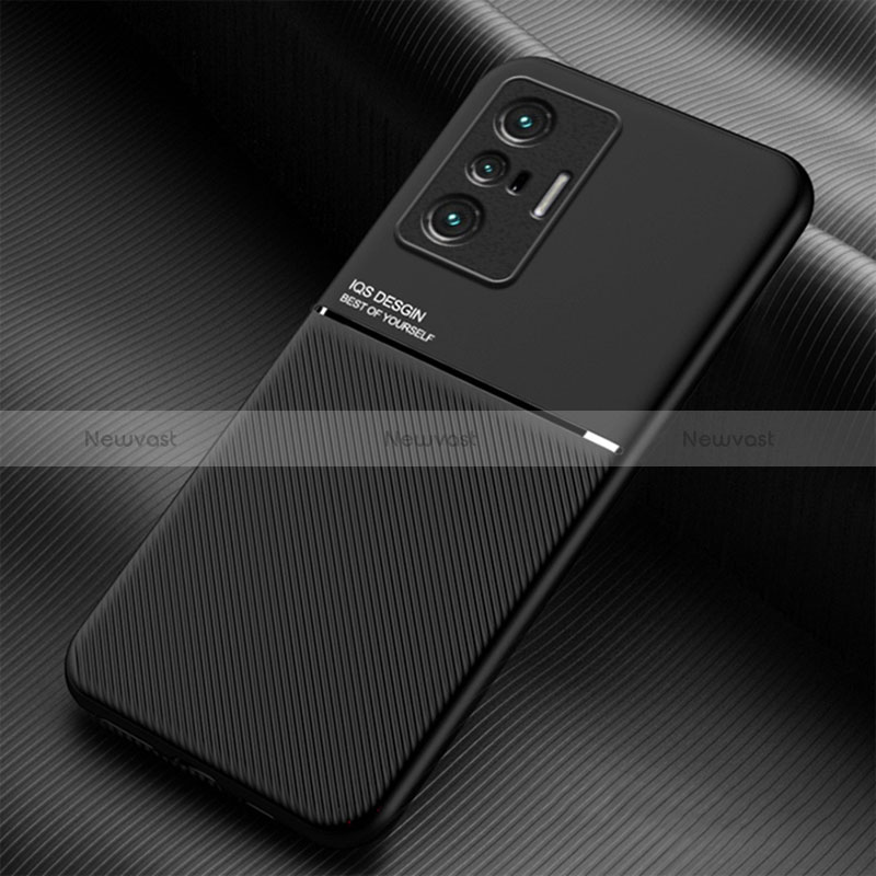 Ultra-thin Silicone Gel Soft Case Cover with Magnetic for Vivo X70 5G Black
