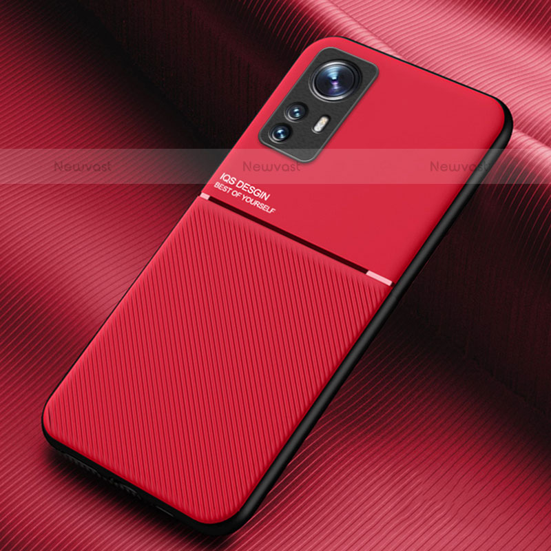 Ultra-thin Silicone Gel Soft Case Cover with Magnetic for Xiaomi Mi 12 Pro 5G Red