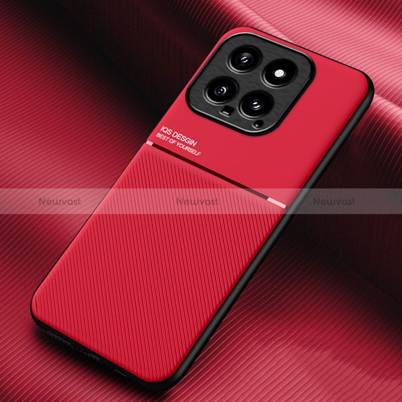 Ultra-thin Silicone Gel Soft Case Cover with Magnetic for Xiaomi Mi 14 Pro 5G Red