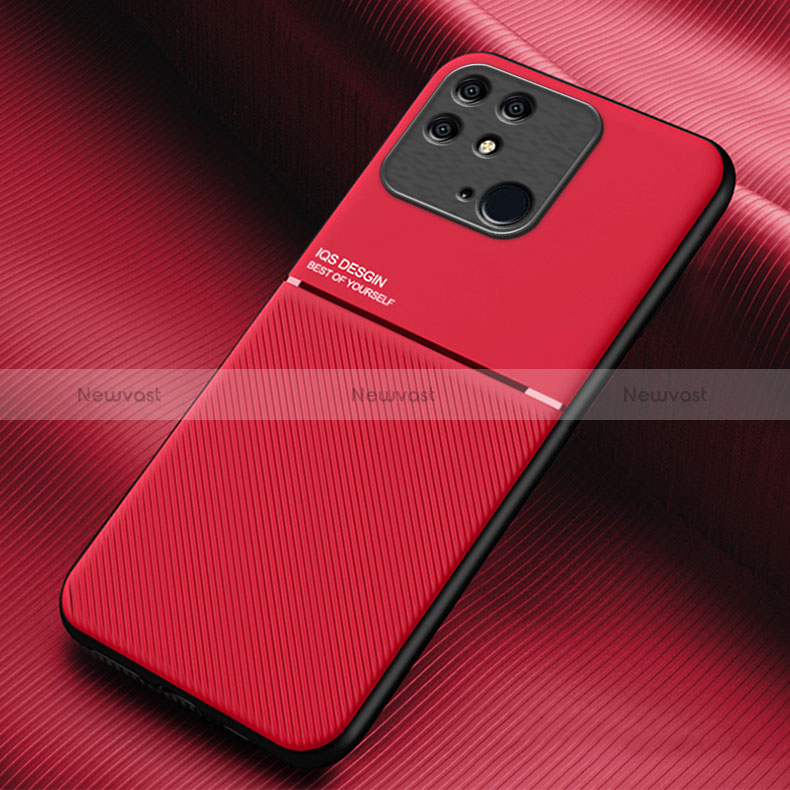Ultra-thin Silicone Gel Soft Case Cover with Magnetic for Xiaomi Redmi 10 Power Red
