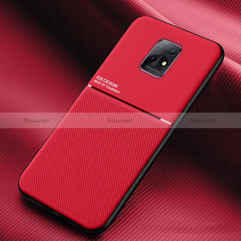 Ultra-thin Silicone Gel Soft Case Cover with Magnetic for Xiaomi Redmi 10X 5G Red