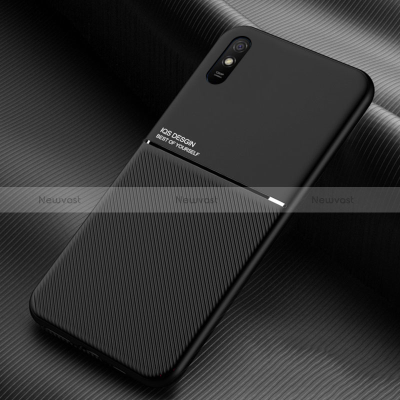 Ultra-thin Silicone Gel Soft Case Cover with Magnetic for Xiaomi Redmi 9AT Black