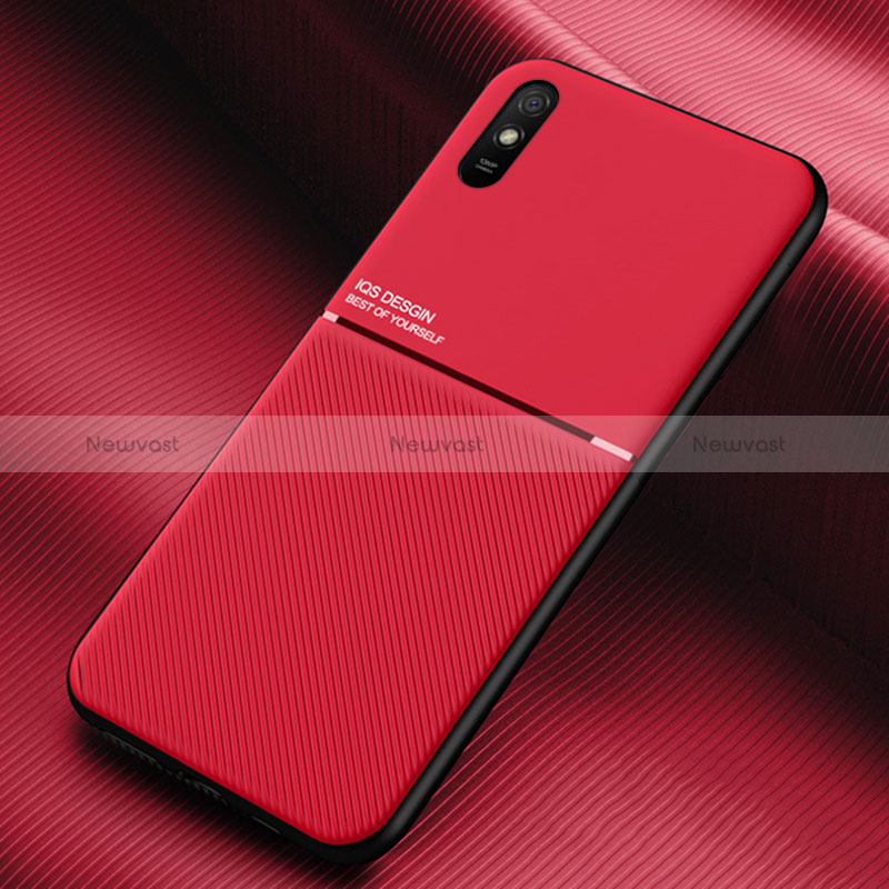 Ultra-thin Silicone Gel Soft Case Cover with Magnetic for Xiaomi Redmi 9AT Red