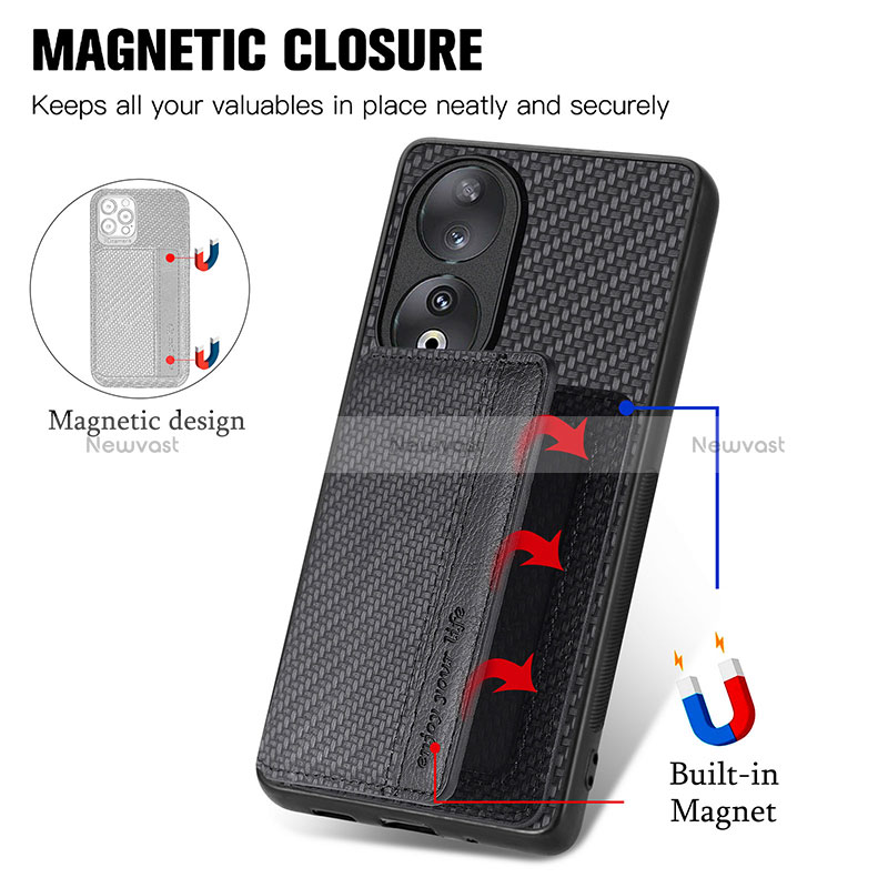 Ultra-thin Silicone Gel Soft Case Cover with Magnetic S01D for Huawei Honor 90 5G