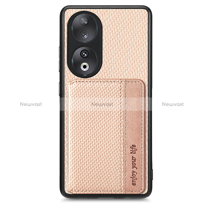 Ultra-thin Silicone Gel Soft Case Cover with Magnetic S01D for Huawei Honor 90 5G Gold
