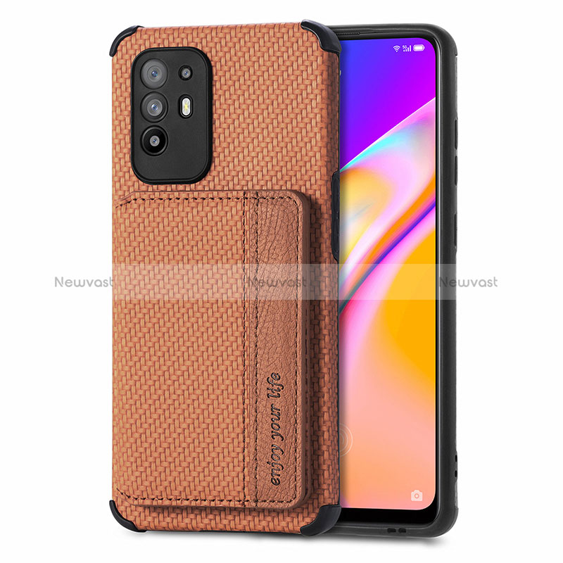 Ultra-thin Silicone Gel Soft Case Cover with Magnetic S01D for Oppo Reno5 Z 5G