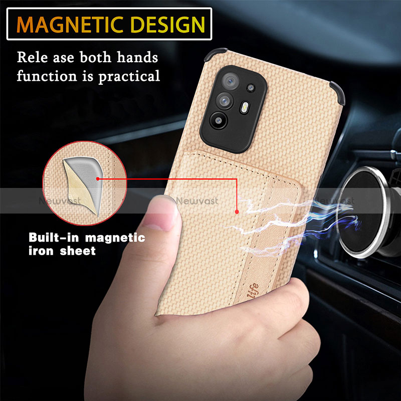 Ultra-thin Silicone Gel Soft Case Cover with Magnetic S01D for Oppo Reno5 Z 5G