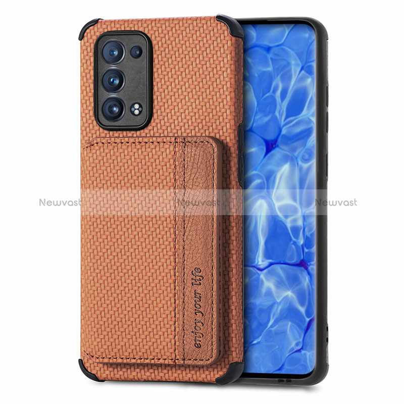 Ultra-thin Silicone Gel Soft Case Cover with Magnetic S01D for Oppo Reno6 Pro 5G