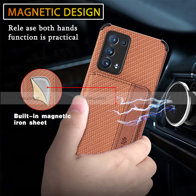 Ultra-thin Silicone Gel Soft Case Cover with Magnetic S01D for Oppo Reno6 Pro+ Plus 5G