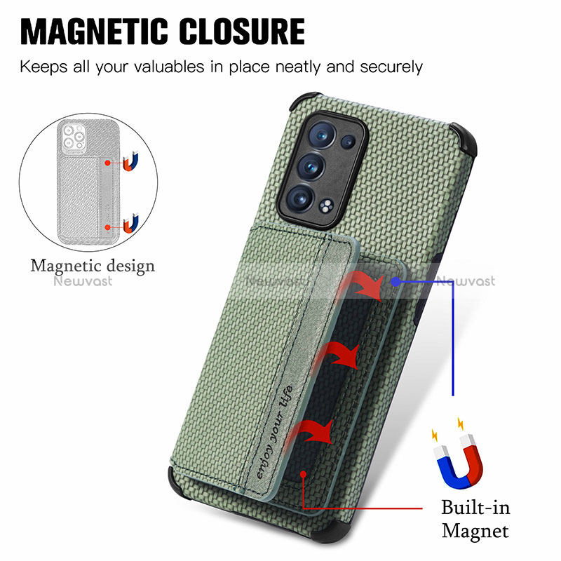 Ultra-thin Silicone Gel Soft Case Cover with Magnetic S01D for Oppo Reno6 Pro+ Plus 5G