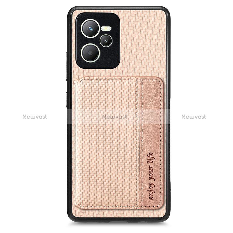 Ultra-thin Silicone Gel Soft Case Cover with Magnetic S01D for Realme Narzo 50A Prime Gold