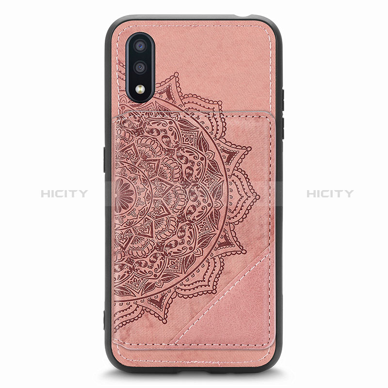 Ultra-thin Silicone Gel Soft Case Cover with Magnetic S01D for Samsung Galaxy A01 SM-A015 Rose Gold
