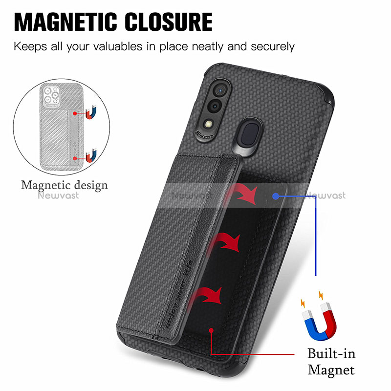 Ultra-thin Silicone Gel Soft Case Cover with Magnetic S01D for Samsung Galaxy A30