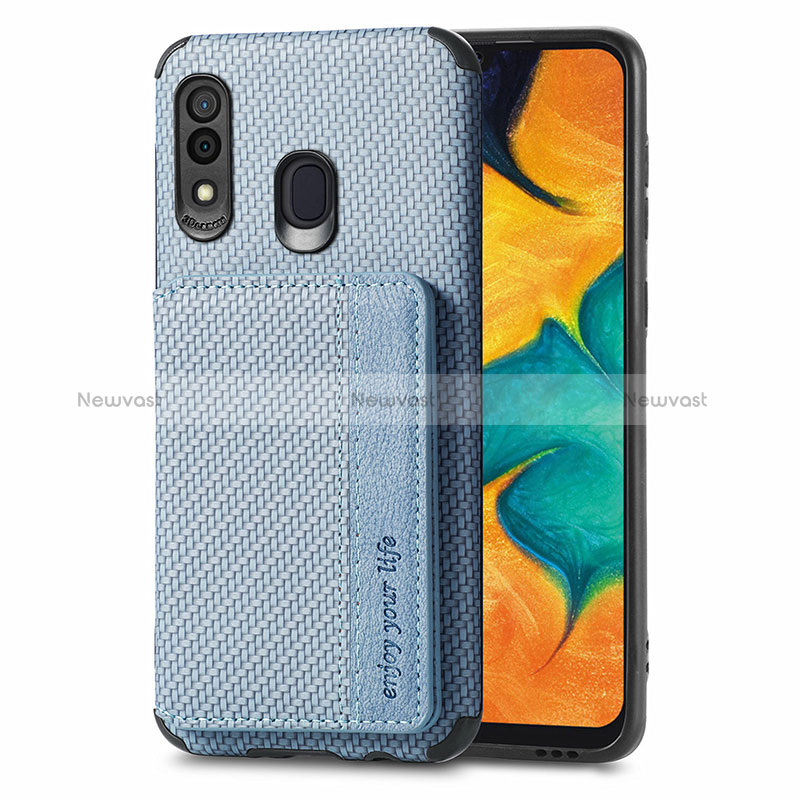 Ultra-thin Silicone Gel Soft Case Cover with Magnetic S01D for Samsung Galaxy A30