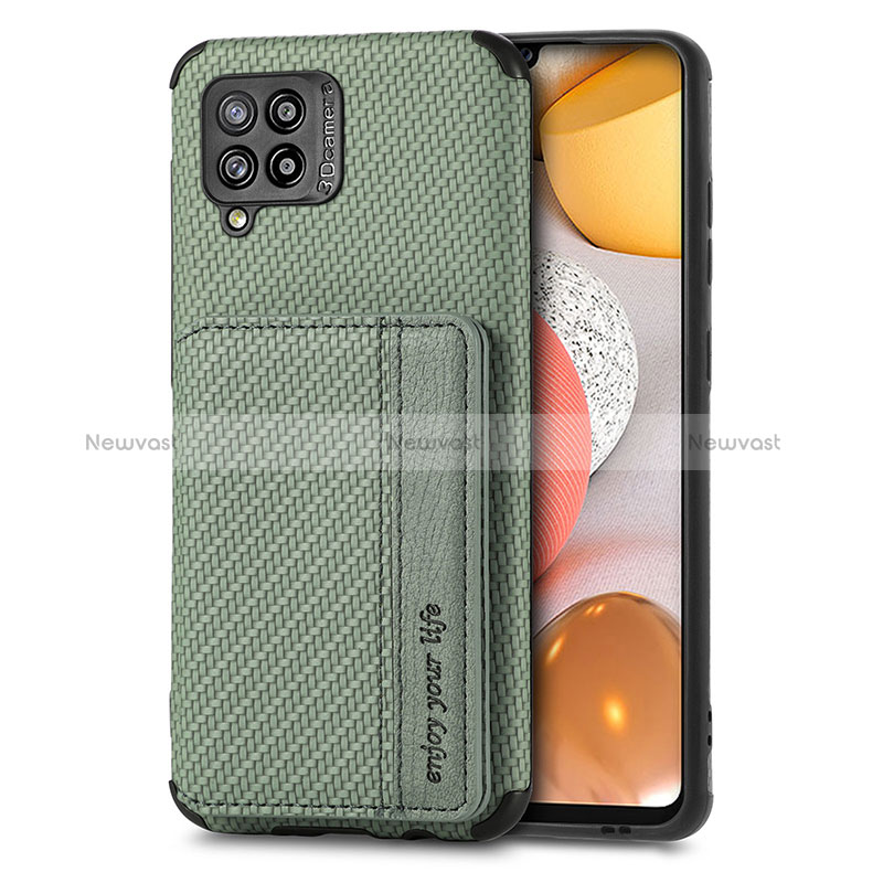 Ultra-thin Silicone Gel Soft Case Cover with Magnetic S01D for Samsung Galaxy A42 5G Green