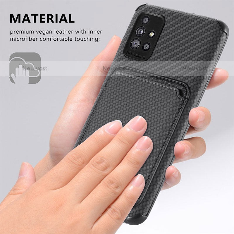 Ultra-thin Silicone Gel Soft Case Cover with Magnetic S01D for Samsung Galaxy A51 4G