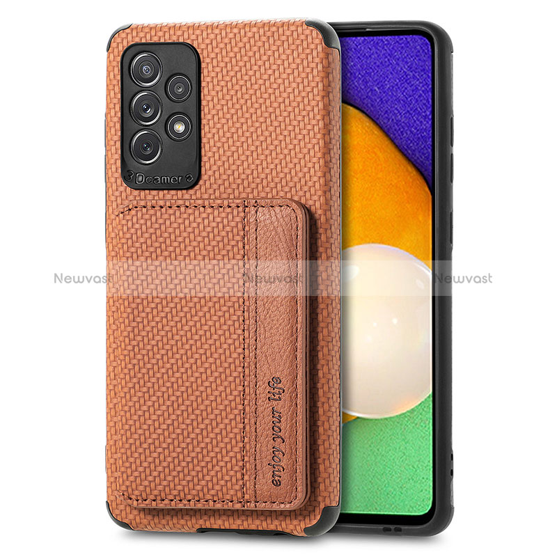 Ultra-thin Silicone Gel Soft Case Cover with Magnetic S01D for Samsung Galaxy A52 5G