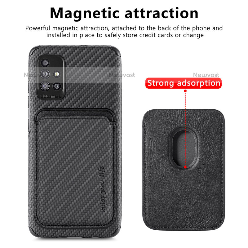 Ultra-thin Silicone Gel Soft Case Cover with Magnetic S01D for Samsung Galaxy A71 4G A715