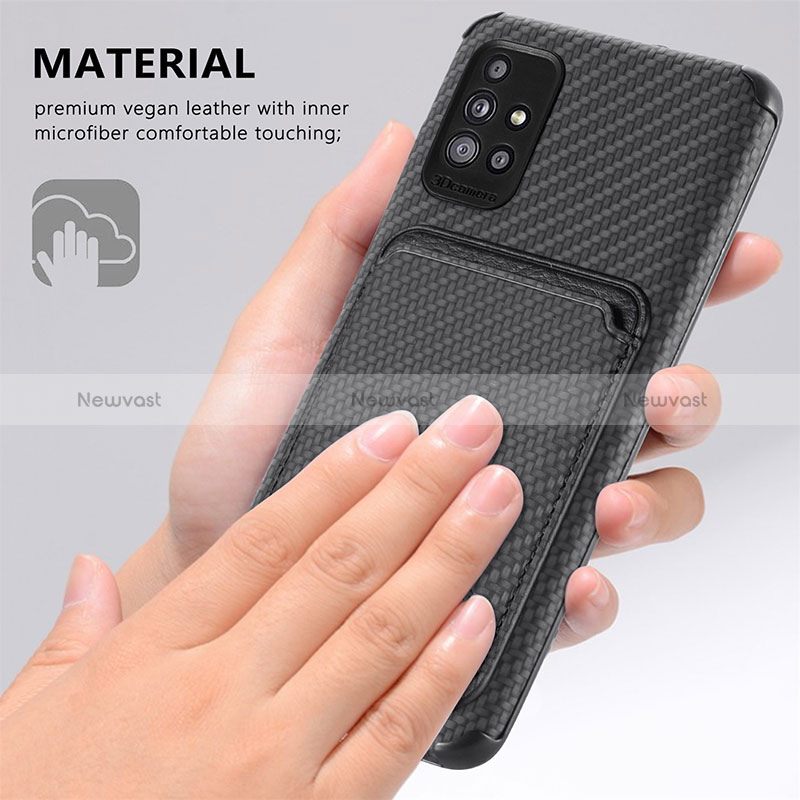 Ultra-thin Silicone Gel Soft Case Cover with Magnetic S01D for Samsung Galaxy A71 5G