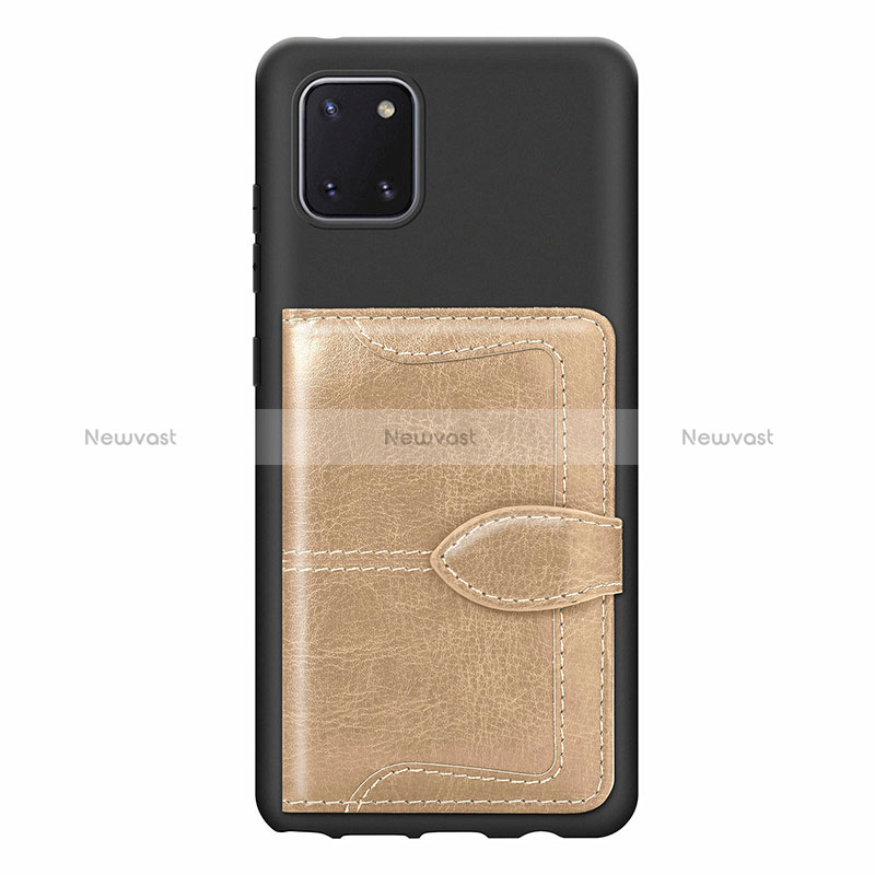 Ultra-thin Silicone Gel Soft Case Cover with Magnetic S01D for Samsung Galaxy A81 Gold