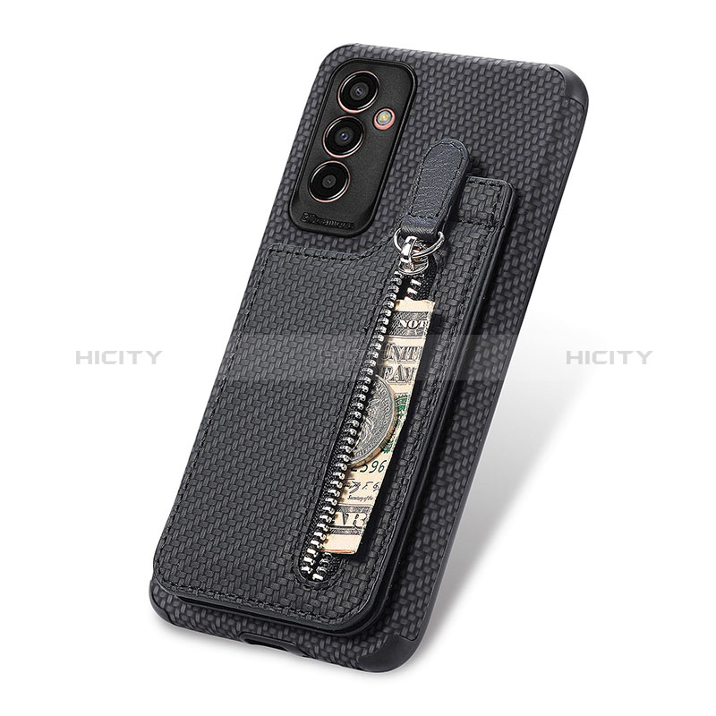 Ultra-thin Silicone Gel Soft Case Cover with Magnetic S01D for Samsung Galaxy F13 4G Black