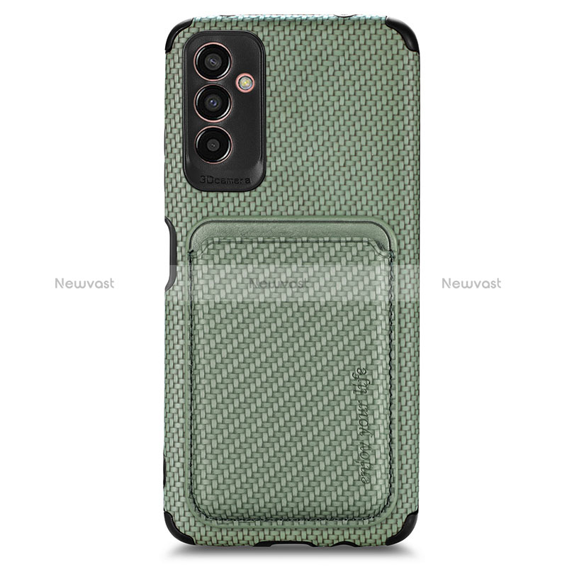 Ultra-thin Silicone Gel Soft Case Cover with Magnetic S01D for Samsung Galaxy M13 5G Green