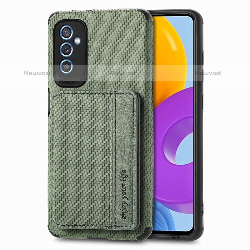 Ultra-thin Silicone Gel Soft Case Cover with Magnetic S01D for Samsung Galaxy M52 5G Green