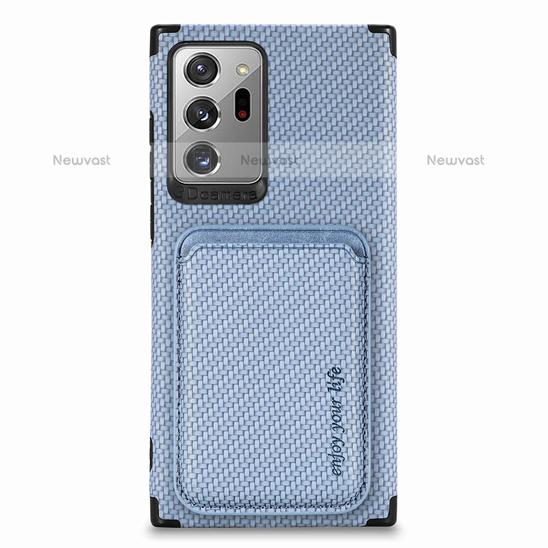 Ultra-thin Silicone Gel Soft Case Cover with Magnetic S01D for Samsung Galaxy Note 20 Ultra 5G Blue