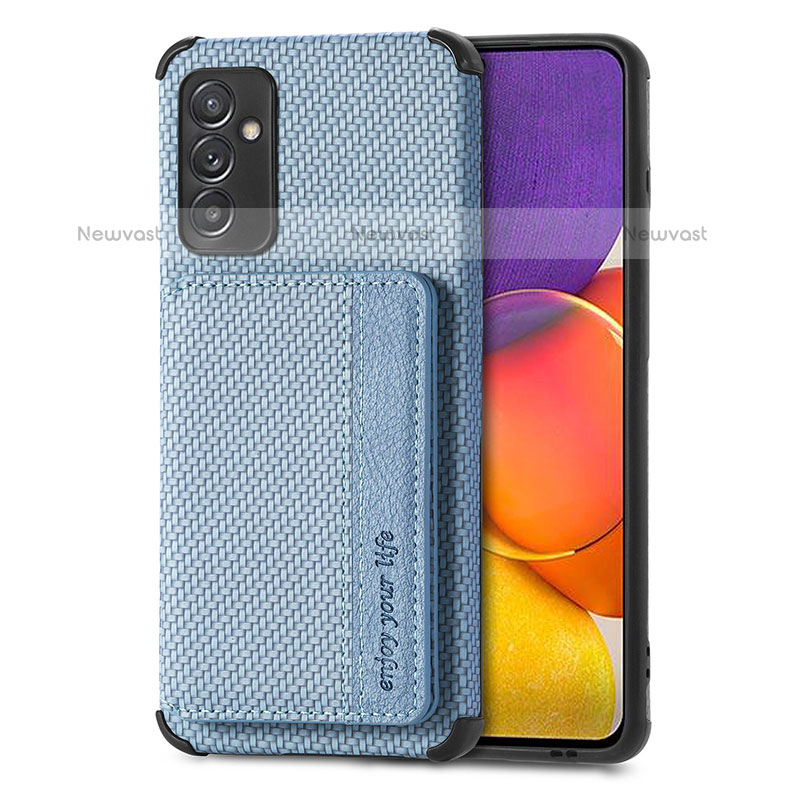 Ultra-thin Silicone Gel Soft Case Cover with Magnetic S01D for Samsung Galaxy Quantum2 5G Blue