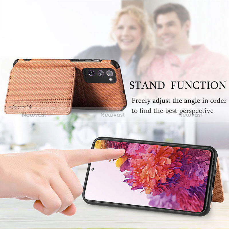 Ultra-thin Silicone Gel Soft Case Cover with Magnetic S01D for Samsung Galaxy S20 FE (2022) 5G