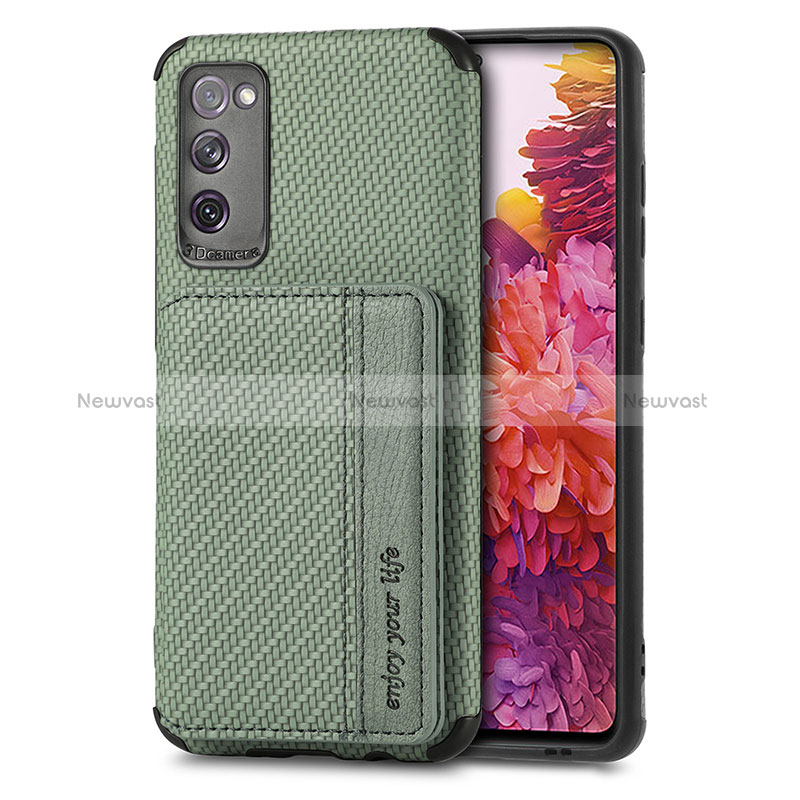 Ultra-thin Silicone Gel Soft Case Cover with Magnetic S01D for Samsung Galaxy S20 Lite 5G Green
