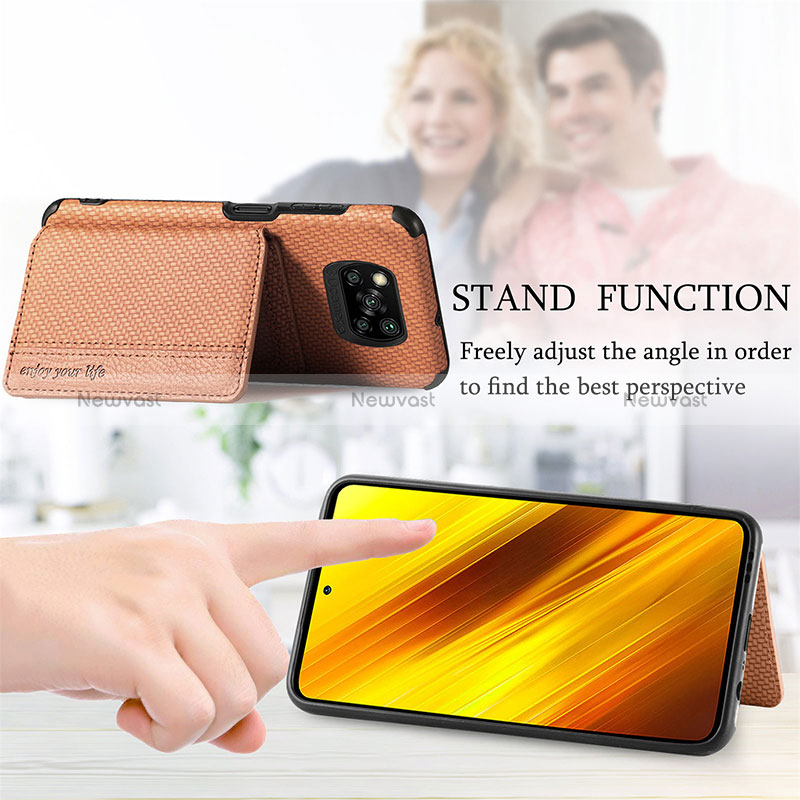 Ultra-thin Silicone Gel Soft Case Cover with Magnetic S01D for Xiaomi Poco X3 NFC